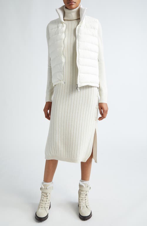 Shop Eleventy Long Sleeve Virgin Wool & Cashmere Turtleneck Sweater Dress In Sand