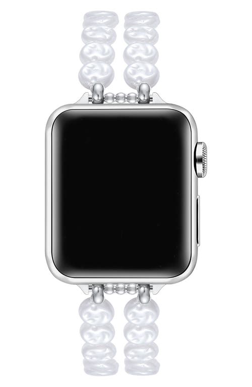 The Posh Tech Eloise Imitation Pearl Apple Watch® Bracelet Watchband In White