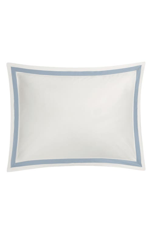 Shop Matouk Ambrose 600 Thread Count Egyptian Cotton Sham In Bone/hazy Blue