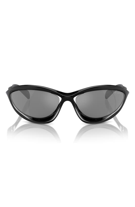 Prada 63mm Oversize Cat Eye Sunglasses In Black