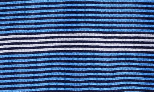 Shop Scotch & Soda Structured Stripe Cotton Knit Polo In Blue Multi Stripe