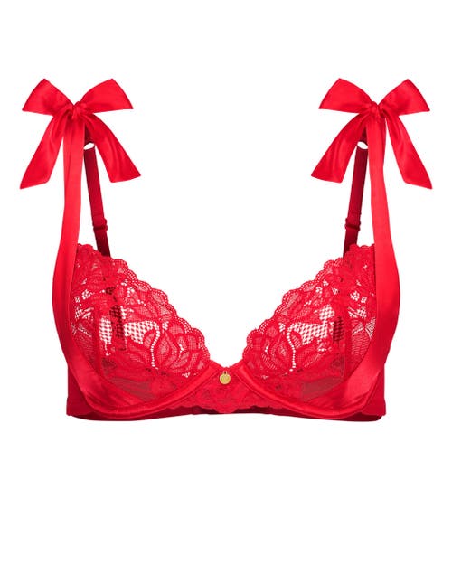 Adore Me Moxie Unlined Demi Bra In Dark Red