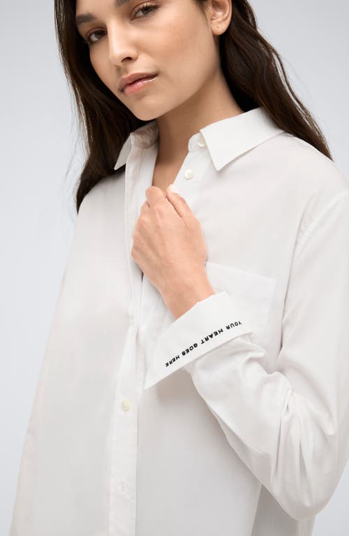 Shop Kenneth Cole Oversize Long Sleeve Button-up Shirt In Pure White