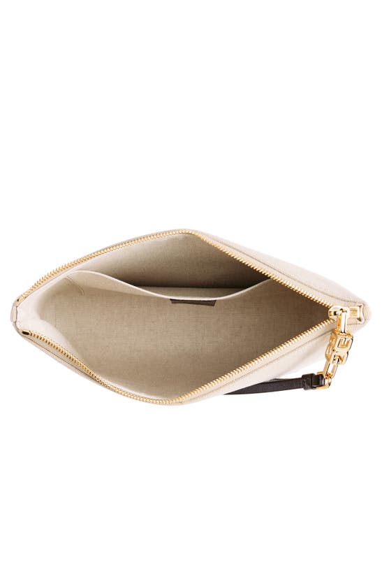 Shop Givenchy Logo Canvas Travel Pouch In Army Beige