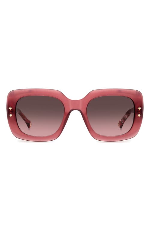 Shop Carolina Herrera 52mm Rectangular Sunglasses In Blue