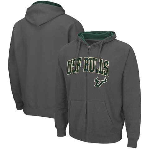 Men's Colosseum Charcoal Charlotte 49ers Arch & Logo 3.0 Full-Zip