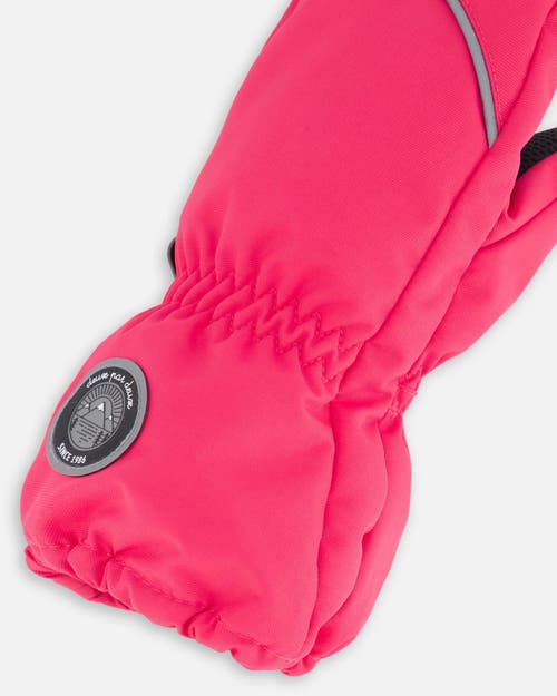 Shop Deux Par Deux Girl's Solid Mittens Fuschia Pink In Beetroot Purple