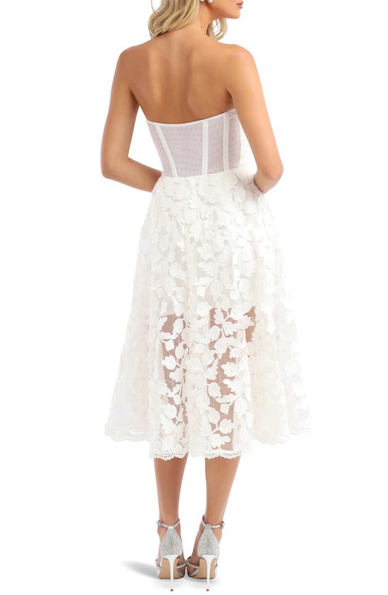 HELSI HELSI FLORENCE SEQUIN FLORAL STRAPLESS MIDI DRESS