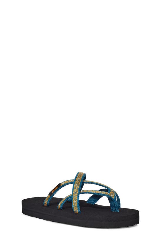 Teva Kids' Olowahu Sandal In Flower Loom Blue Coral