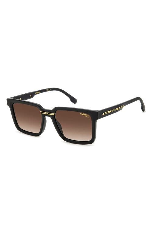 Carrera Eyewear Victory 54mm Gradient Rectangular Sunglasses In Matte Black/brown Shaded Ar