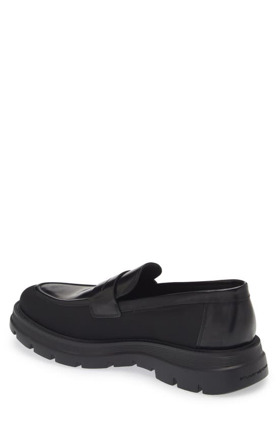 Shop Stuart Weitzman Club La Lugged Penny Loafer In Black