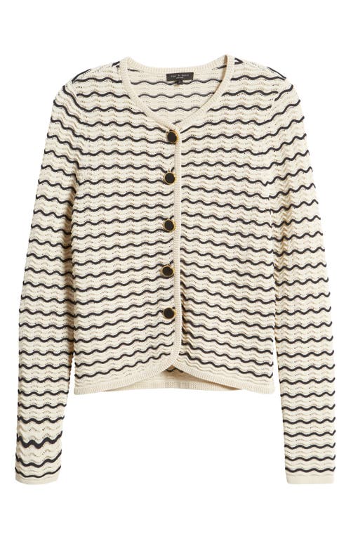 Shop Rag & Bone Elisa Stripe Cardigan In Turtledove