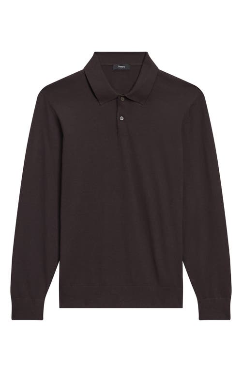 Shop Theory Goris Long Sleeve Polo In Hickory