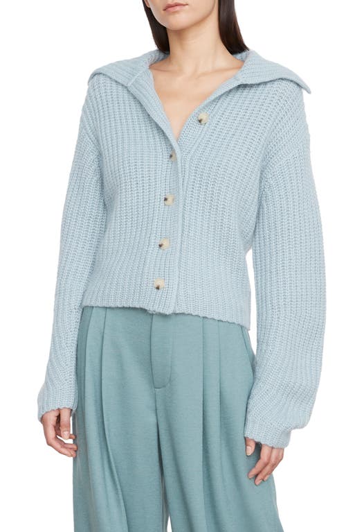 Vince Brushed Button Front Cardigan in Pacific Stone