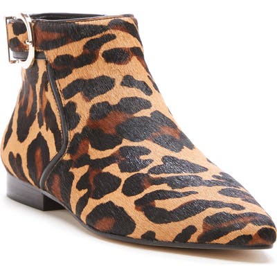 Sole Society Keema Genuine Calf Hair Bootie- Brown