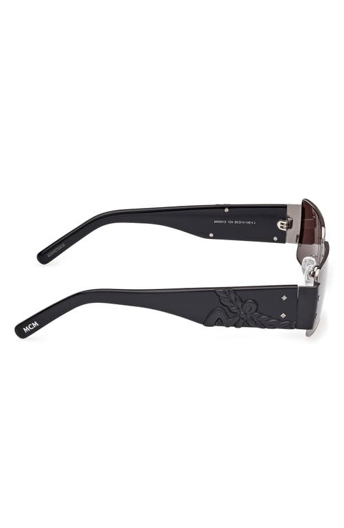 Mcm 55mm Rectangular Sunglasses In Ruthenium/smoke/black