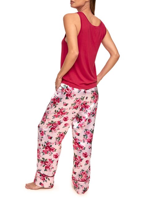 Shop Adore Me Alania Tank & Pants Pajama Set In Floral Pink