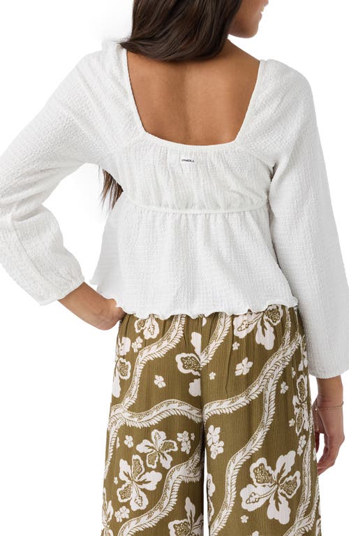 Shop O'neill Kids' Textured Peplum Top In Winter White