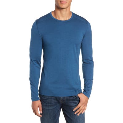 Icebreaker Oasis Long Sleeve Merino Wool Base Layer T-Shirt, Blue