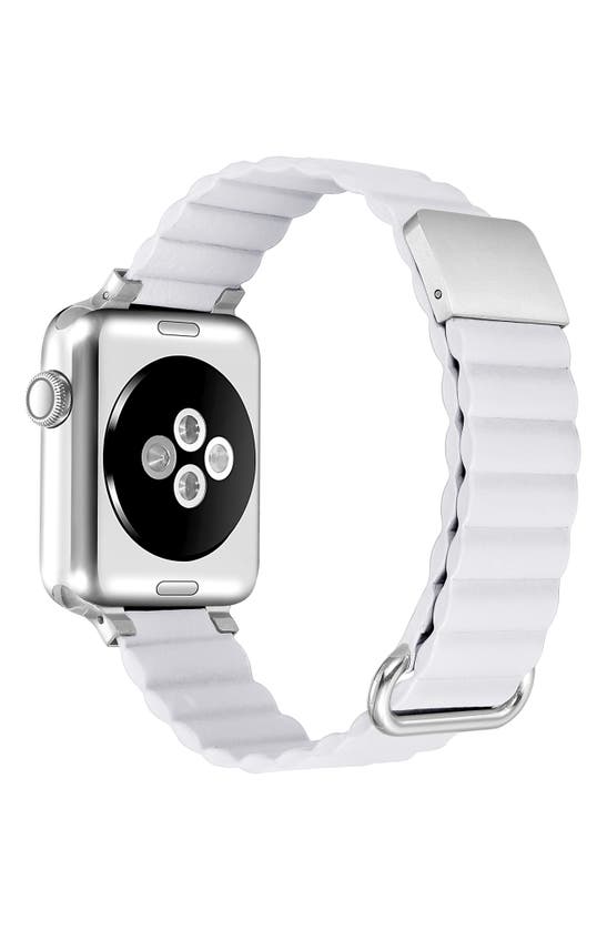 Shop The Posh Tech Dakota Magnetic Leather Apple Watch® Watchband In White