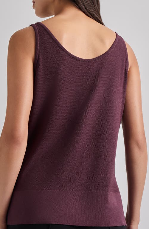 Shop Misook Mah V-neck Knit Tank Top In Mahogany