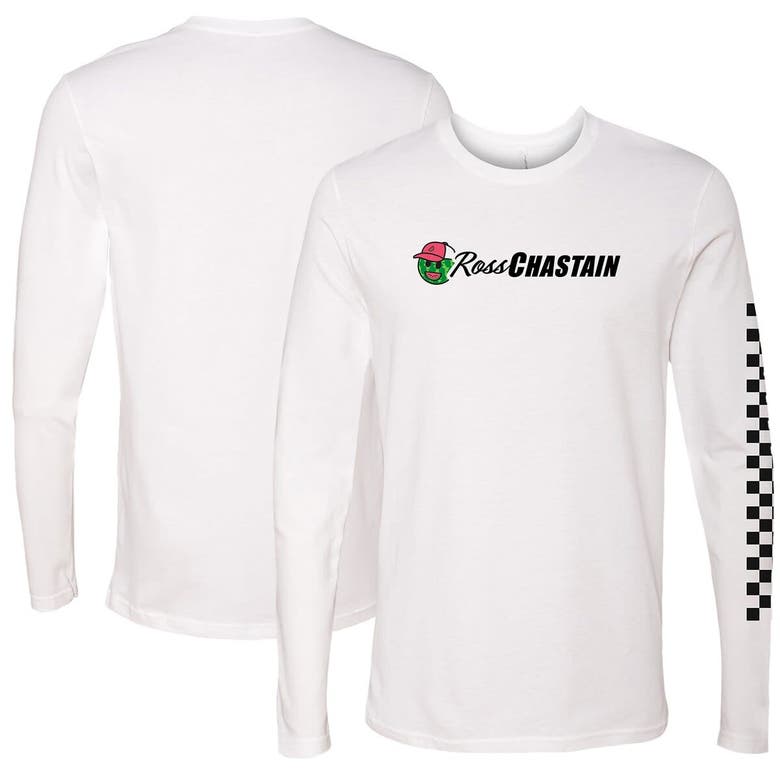 Shop Checkered Flag Sports White Ross Chastain Melon Man Long Sleeve T-shirt