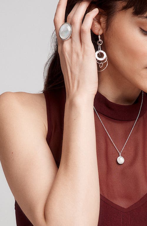 Ippolita Stella Lollipop Pendant Necklace In Mother-of-pearl Doublet With Diamonds In Silver/white Mother Of Pearl