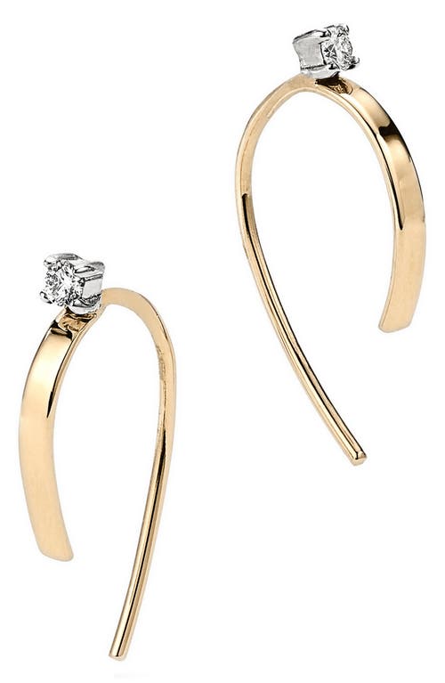 Lana Mini Flat Forward Facing Diamond Hoop Earrings in Yellow at Nordstrom