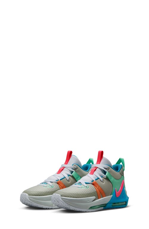 Nike Kids' Lebron Witness 7 Basketball Shoe In Grey/pink/cobblestone