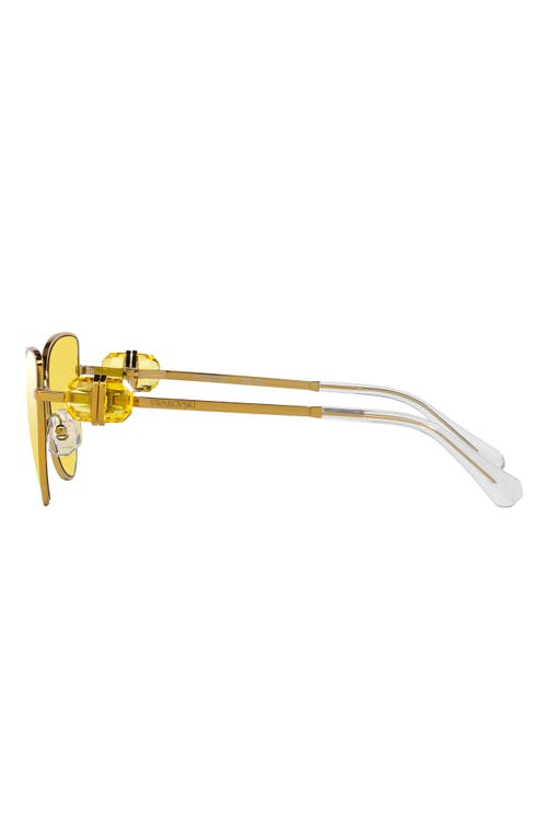 Swarovski 57mm Irregular Butterfly Sunglasses In Gold Brown