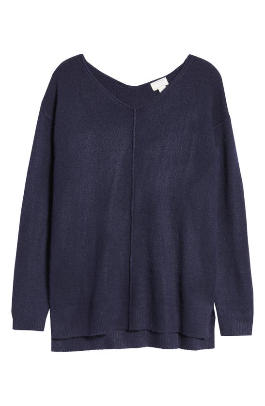 Caslon High/low V-neck Sweater In Navy Peacoat