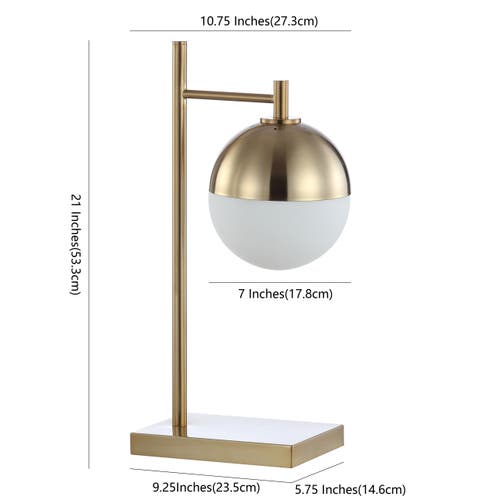 Jonathan Y Marcel Iron/glass Art Deco Mid-century Globe Led Table Lamp In Brass Gold