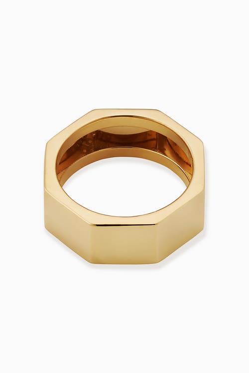 Oradina 14k Gold Bold Bolt Ring In Yellow Gold