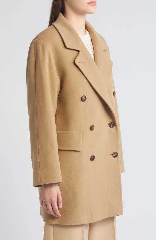 Shop Fleurette Ross Double Breasted Wool Coat In Camel