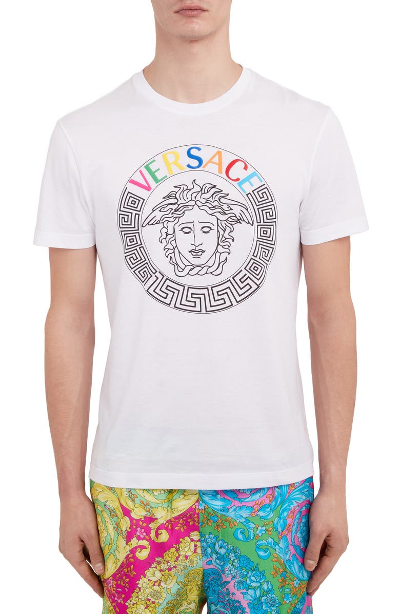 Versace Multicolored Embroidered Logo T-Shirt | Nordstrom