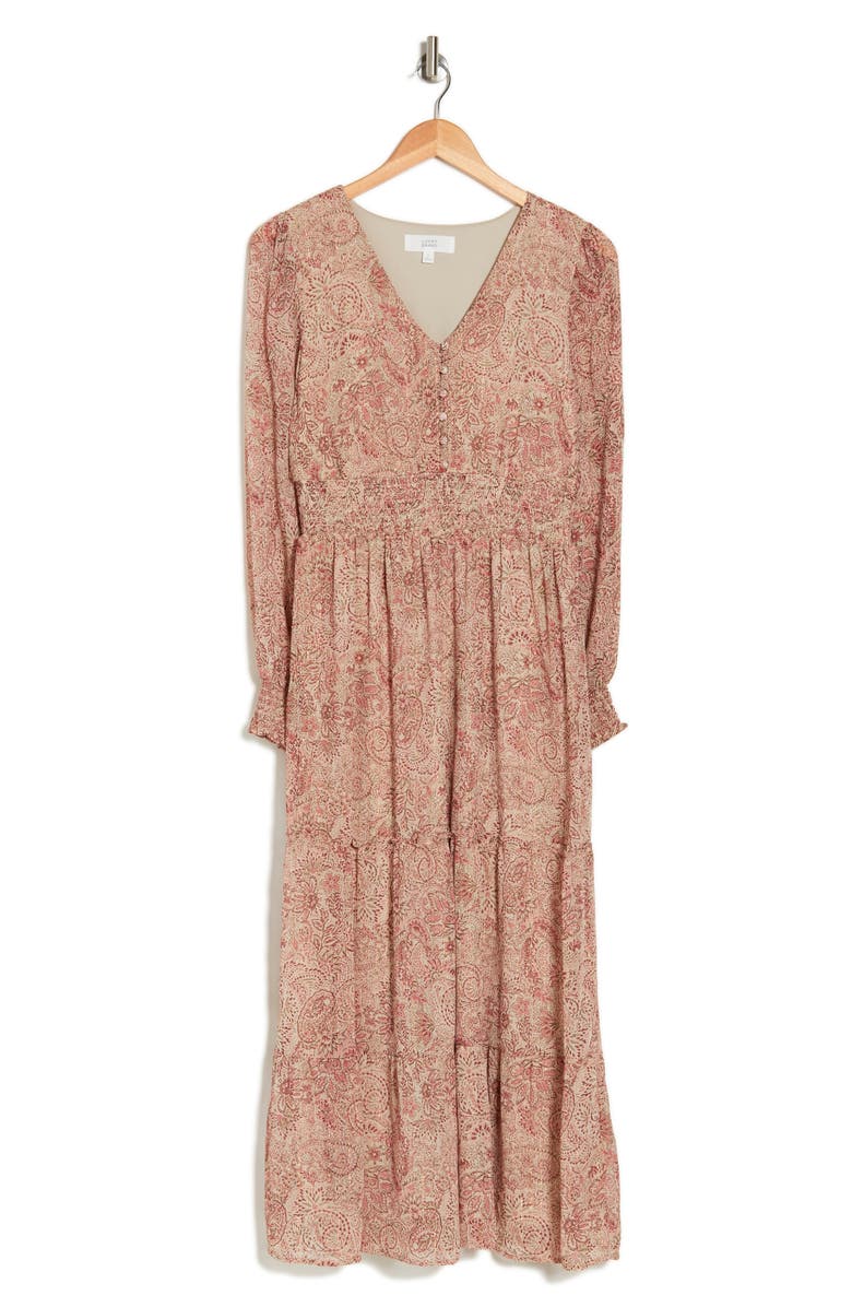 Lucky Brand Paisley Long Sleeve Tiered Maxi Dress | Nordstromrack