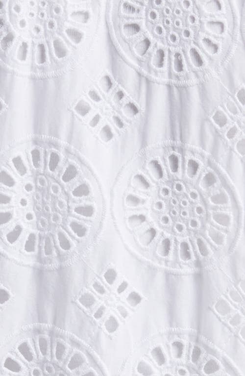 Caslon Cotton Eyelet Bomber Jacket In White