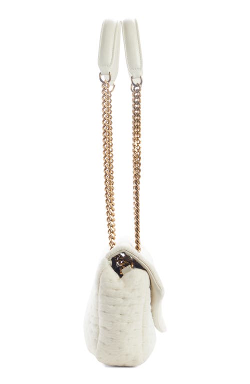 Saint Laurent Small Lou Organza Puffer Shoulder Bag In White Corn/new Chant