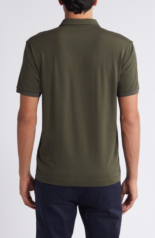 Shop Theory Noran Polo In Dark Olive