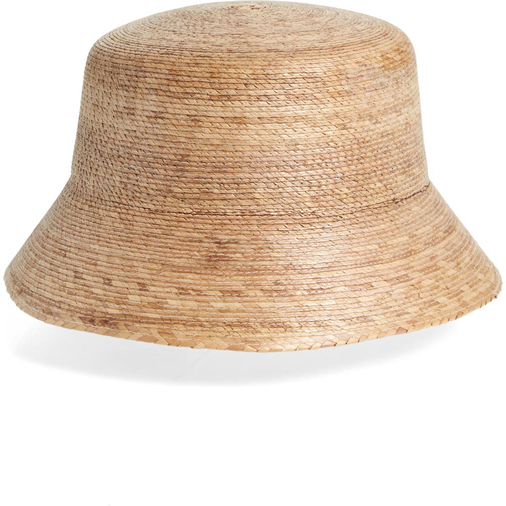 Lack Of Color Inca Straw Bucket Hat In Natural Camel