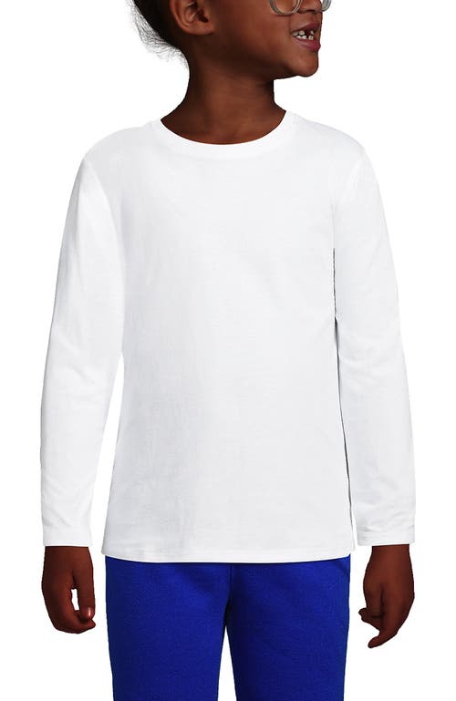 Shop Lands' End School Uniform Girls Long Sleeve Essential T-shirt In White