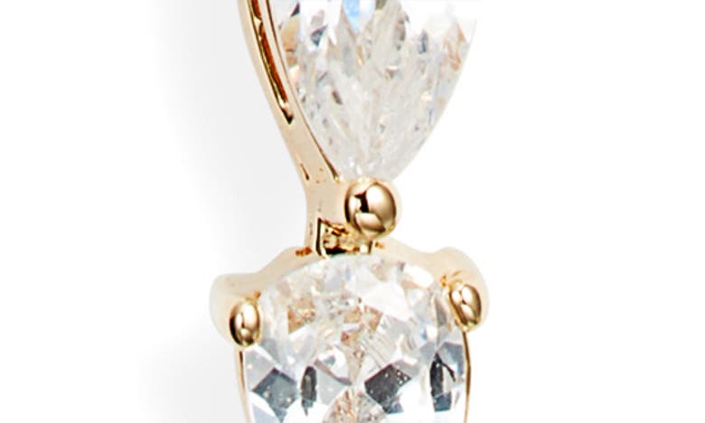 Nordstrom Pear Cubic Zirconia Linear Earrings In Clear- Gold