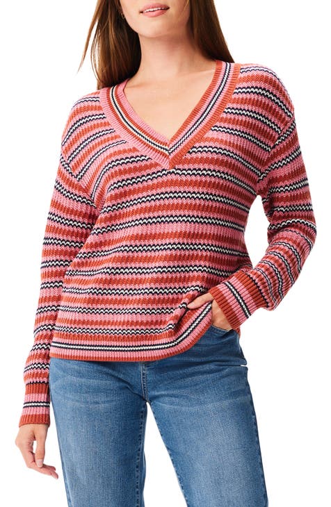 Island Sunset Stripe V-Neck Sweater