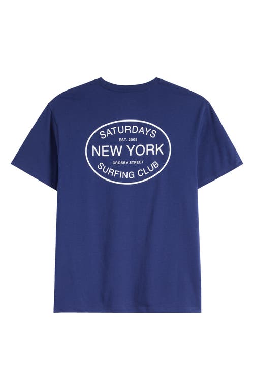 Shop Saturdays Surf Nyc Saturdays Nyc Surfing Club Cotton Graphic T-shirt In Ocean