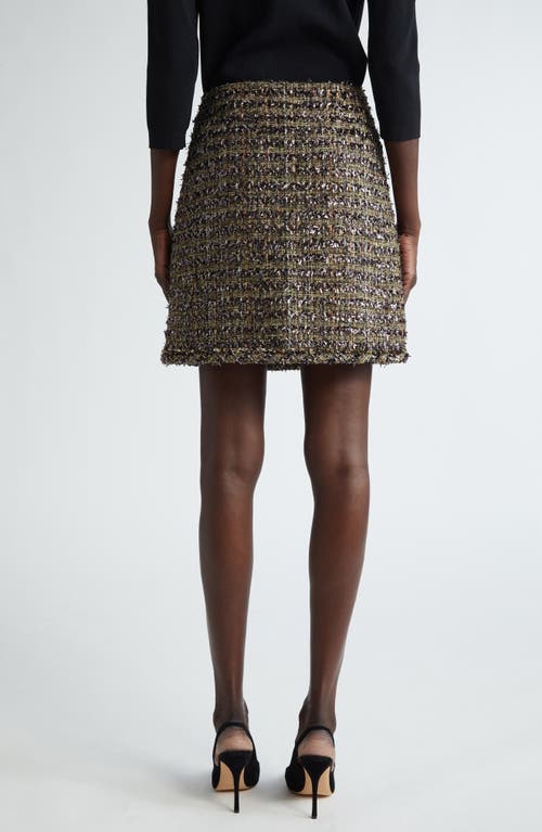 St John St. John Collection Metallic Eyelash Tweed Skirt In Cypress Multi
