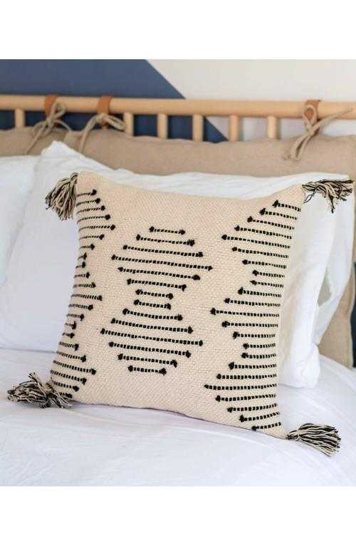 Bit Of Meraki Amaira Throw Pillow In Natural/black