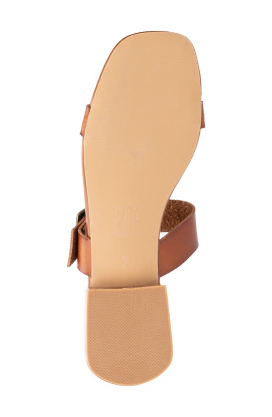 New York And Company Helga Women's Big Buckle Sandal In Brown