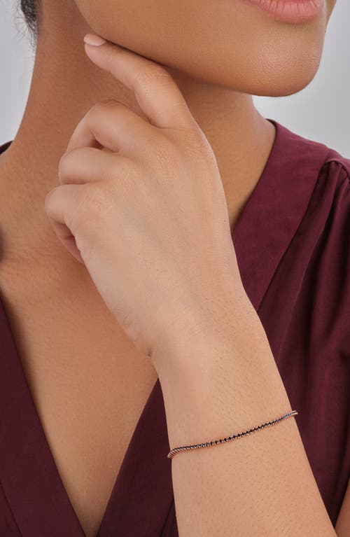 Sterling Forever Fuchsia Cz Slider Bracelet In Rose Gold