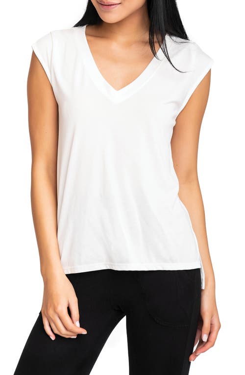 V-Neck T-shirt in Off White