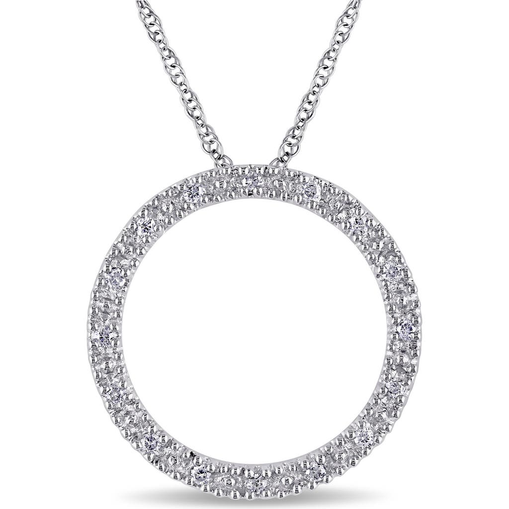 Delmar Diamond Circle Of Life Pendant Necklace In White